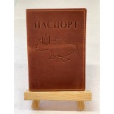 Обкл. на паспорт '' Карта '' шкіра 195х135 світло-коричневий