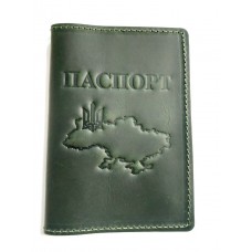 Обкл. на паспорт '' Карта '' шкіра 195х135 темно-зелений Обкл. на паспорт '' Карта '' шкіра 195х135 темно-зелений