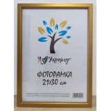 Фоторамка 21*30 Юг багет 1511 ДВП+скло з ніжкой золотий з зол.вставкою