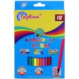 олівці кольорові, пластик, ECO, 18 кол., 5-203/6, БАРВ