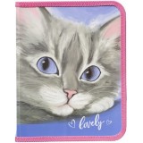 папка на блискавці об'ємна, '' Lovely Cat'', 30*190*250 мм, 500мкн PP, 5629-24C, Class