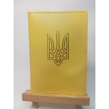 Обкл. на паспорт '' Тризуб '' №2 шкіра 195х135 жовтий