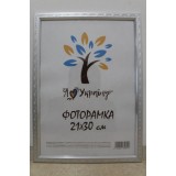 Фоторамка 21*30 Юг багет 1511 ДВП+скло з/н срібна із срібним накатом
