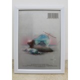 Фоторамка 13*18 Юг багет 1210 ДВП+скло з ніжкою біла