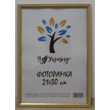 Фоторамка 21*30 Юг багет 1210 ДВП+скло б/н св.беж  з золотою вставкою