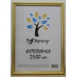 Фоторамка 21*30 Юг багет 1515 б\з ДВП+скло  з/н золото