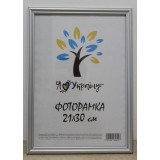 Фоторамка 21*30 Юг багет 1515 б\з ДВП+скло  з/н срібло