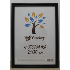 Фоторамка 21*30 Юг багет 1515 б\з ДВП+скло  б/н чорний