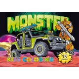 Розмальовка А4 210х297 мм 16 стор офсет 80г/м2 скоба (4+4) диз.Monster Розмальовка А4 210х297 мм 16 стор офсет 80г/м2 скоба (4+4) диз.Monster