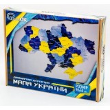 Дерев'яний пазл Мапа України 60*90см синьо-жовта