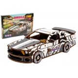 Дерев'яний 3D конструктор Muscle car GT (біла) в картонній упаковці