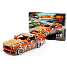 Дерев'яний 3D конструктор Muscle car GT (червона) в картонній упаковці