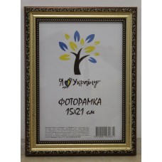 Фоторамка 15*21 Юг багет 333 ДВП+скло з\н коричневий з зол.обрамленням Фоторамка 15*21 Юг багет 333 ДВП+скло з\н коричневий з зол.обрамленням