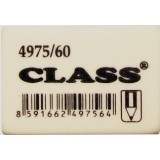 гумка для стирання, м'яка, біл., 4975/60, CLASS