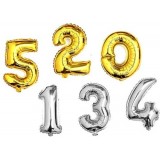 Кулька цифра 0.срібло 75 см