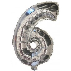 Кулька цифра 6.срібло 75 см
