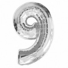 Кулька цифра 9.срібло 75 см Кулька цифра 9.срібло 75 см