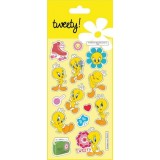 Наліпки полімерні об'ємні з блискітками Tweety 10*18см TW05263