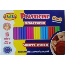 Пластилін ''Чисті руки MAXI'' 16кол.*20гр, ECO, 7647С, CLASS Пластилін ''Чисті руки MAXI'' 16кол.*20гр, ECO, 7647С, CLASS