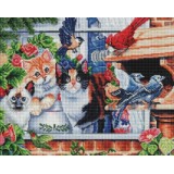 Алмазна мозаїка 40*50 Котики в саду Brushme