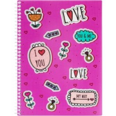 Блокнот ''Valentine: Stickers'' А5 (150х200), пластикова обкладинка, спіраль, 80 арк., клітинка Блокнот ''Valentine: Stickers'' А5 (150х200), пластикова обкладинка, спіраль, 80 арк., клітинка
