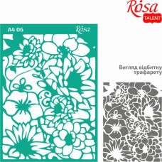 Трафарет багаторазовий самоклеючий, №06, Фоновий, А4 (21х29, 7см), ROSA TALENT