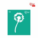 Трафарет багаторазовий самоклеючий, №10, 9х10см, серія „Квіти“, ROSA TALENT