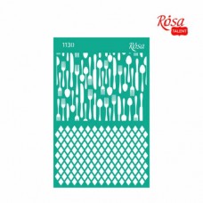 Трафарет багаторазовий самоклеючий, №1130, Фоновий, 13x20см, Серія „Recipe book“, ROSA TALENT Трафарет багаторазовий самоклеючий, №1130, Фоновий, 13x20см, Серія „Recipe book“, ROSA TALENT