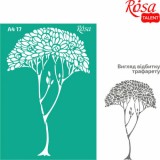 Трафарет багаторазовий самоклеючий, №17, Дерево 2, А4 (21х29, 7см), ROSA TALENT