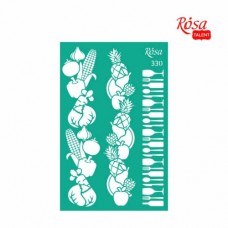 Трафарет багаторазовий самоклеючий, №330, Бордюрний, 13x20см, Серія „Recipe book“, ROSA TALENT