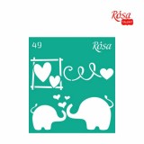 Трафарет багаторазовий самоклеючий, №49, 9х10см, серія „Love“, ROSA TALENT Трафарет багаторазовий самоклеючий, №49, 9х10см, серія „Love“, ROSA TALENT