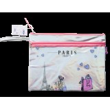 Папка А4 PARIS, 33х25.5х1 см, 2 відділ., голограф. штуч. шкіра, рожев. та срібл.