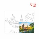 Полотно на картоні з контуром, Міста ''Прага'', 30*40, бавовна, акрил, ROSA START