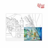 Полотно на картоні з контуром, Міста, ''Львів'', 30*40, бавовна, акрил, ROSA START