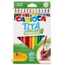 CARIOCA Кольорові олівці трикутні Ø4 мм (синтетична оболонка) TITA MAXI 12 кол.