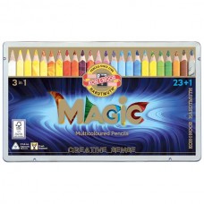 Олівці кольорові MAGIC, 23 шт.+блендер, мет.уп. Олівці кольорові MAGIC, 23 шт.+блендер, мет.уп.
