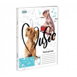 Зошит для нот А5 12 л. 1В ''MUSIC ANIMALS''
