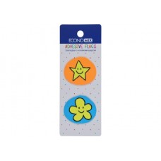 Закладки з клейким шаром 40х45 мм Economix Fun flower and star, 40 шт., пластикові асорті