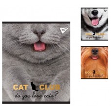 Зошит для записів А4/48 кл. YES ''PETS CLUB'' мат. ВДЛ+фольга срібло