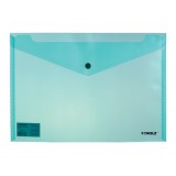папка з кнопкою, прозор., А4, РР 180мкн, зел., 03500, SOZ   (12 шт. уп)