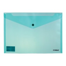 папка з кнопкою, прозор., А4, РР 180мкн, зел., 03500, SOZ   (12 шт. уп)