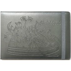Скетчбук  100г, N9312, Кожзам, А5, на резинці 64 аркуші, чисті аркуші