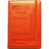 Скетчбук  100г, N9320, Кожзам, А5, на резинці 100 аркуші, чисті аркуші