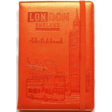 Скетчбук  100г, N9320, Кожзам, А5, на резинці 100 аркуші, чисті аркуші