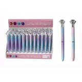 Ручка кулькова поворотна з КРИСТАЛОМ Dreamtoys 6808 пластик 0, 7 мм синя Ручка кулькова поворотна з КРИСТАЛОМ Dreamtoys 6808 пластик 0, 7 мм синя