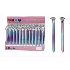 Ручка кулькова поворотна з КРИСТАЛОМ Dreamtoys 6808 пластик 0, 7 мм синя