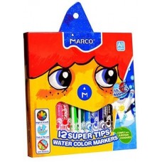 Фломастери карт.уп 12 кол. MARCO Super Washable, 1630-12СВ Фломастери карт.уп 12 кол. MARCO Super Washable, 1630-12СВ