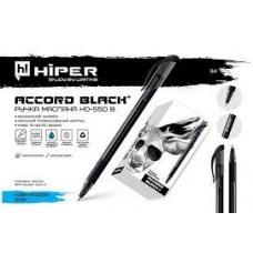 Ручка масляна Hiper Accord+ Black HO-550B тригранна 0, 7мм синя