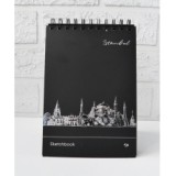 Блокнот Profiplan А5 30арк ''Black sketch book'' Istanbul пружина чорні сторінки 903207(903214)