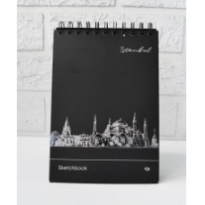 Блокнот Profiplan А5 30арк ''Black sketch book'' Istanbul пружина чорні сторінки 903207(903214)
